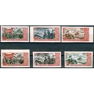  1947. СССР. 1089-1094. 30-летие Октябрьской революции. 6 марок (без перфорации), фото 1 