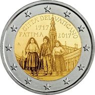  2 евро 2017 «100-летие явления Девы Марии в Фатиме» Ватикан (в буклете), фото 1 
