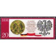  1970. Германия. ГДР. 1591. 20 Лет Договора о границе с Польшей. 1 Марка.MNH., фото 1 