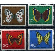  1962. Германия. ФРГ. 376-379. Фауна. Насекомые. Бабочки. 4 Марок. MNH., фото 1 