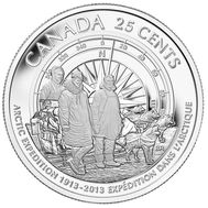  25 центов 2013 «Арктика (100 лет арктической экспедиции)» Канада, фото 1 