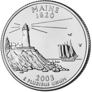  25 центов 2003 «Мэн» (штаты США), фото 1 