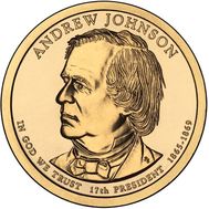  1 доллар 2011 «17-й президент Эндрю Джонсон» США (случайный монетный двор), фото 1 