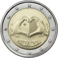  2 евро 2016 «Дети и солидарность. Любовь» Мальта, фото 1 