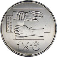  1,5 евро 2008 «Монета против безразличия» Португалия, фото 1 