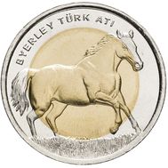  1 лира 2014 «Лошадь Байерли Тюрк (Фауна)» Турция, фото 1 