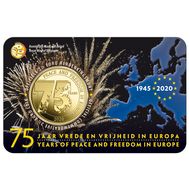  2,5 евро 2020 «75 лет мира и свободы в Европе» Бельгия (в коинкарте), фото 1 
