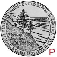  5 центов 2005 «200 лет экспедиции Льюиса и Кларка — Выход к океану» США P, фото 1 