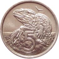  5 центов 1975 «Ящерица» Новая Зеландия, фото 1 