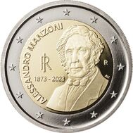  2 евро 2023 «150 лет со дня смерти Алессандро Мандзони» Италия, фото 1 