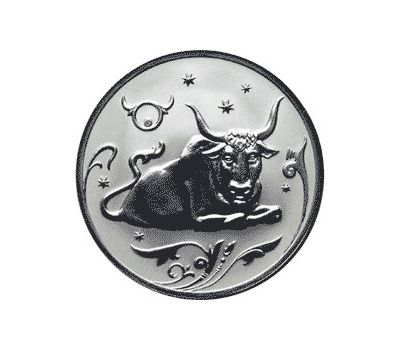  Серебряная монета 2 рубля 2005 «Телец», фото 1 