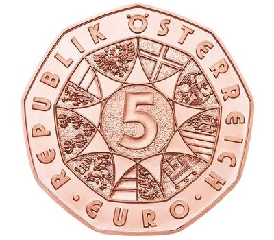  Монета 5 евро 2017 «150 лет Дунайскому вальсу» Австрия, фото 2 
