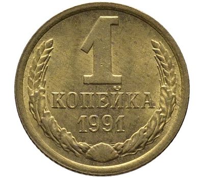  Монета 1 копейка 1991 М XF-AU, фото 1 