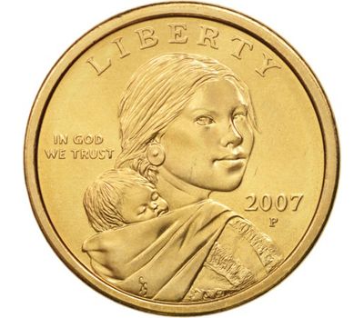  Монета 1 доллар 2007 «Парящий орёл» США P (Сакагавея), фото 2 