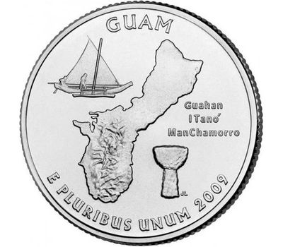  Монета 25 центов 2009 «Гуам» (штаты и территории США) случайный монетный двор, фото 1 
