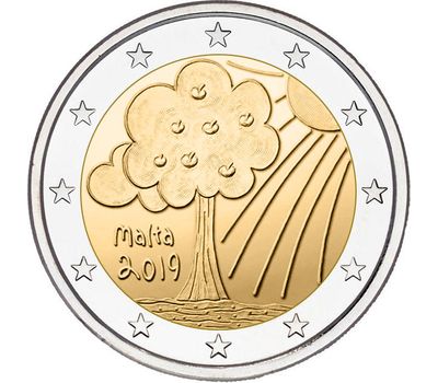  Монета 2 евро 2019 «Природа и окружающая среда» Мальта, фото 1 