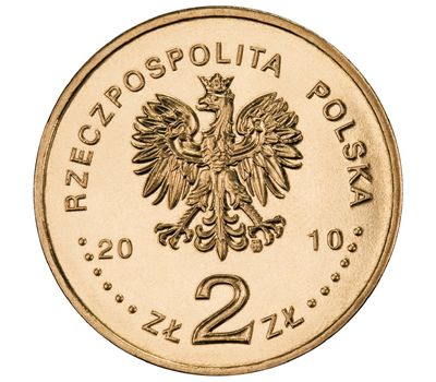  Монета 2 злотых 2010 «70-летие катынской трагедии» Польша, фото 2 