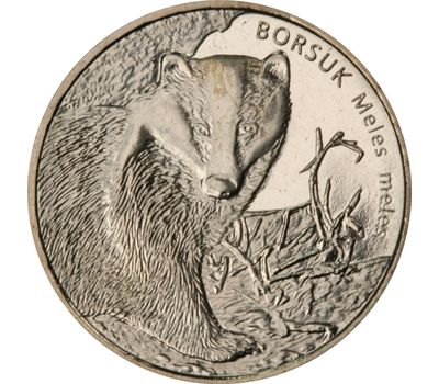  Монета 2 злотых 2011 «Барсук (Meles meles)» Польша, фото 1 