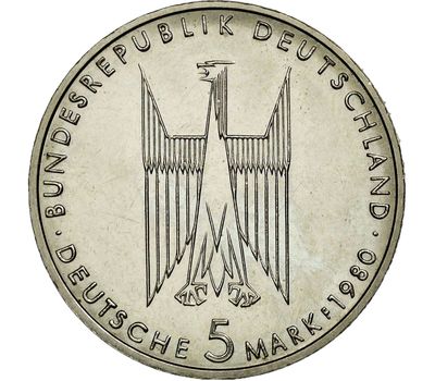  Монета 5 марок 1980 «100 лет со дня окончания строительства Кёльнского собора» Германия, фото 2 