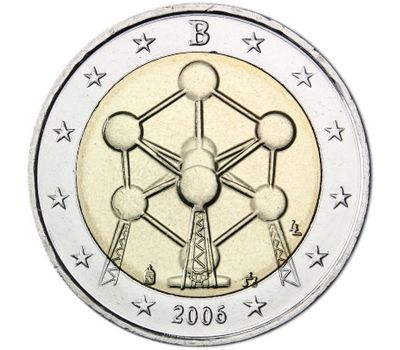  Монета 2 евро 2006 «Конструкция Атомиум в Брюсселе» Бельгия, фото 1 