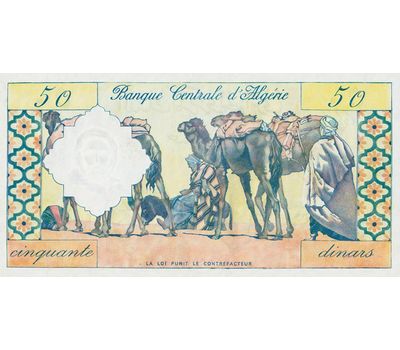  Банкнота 50 динаров 1964 Республика Алжир (копия), фото 2 