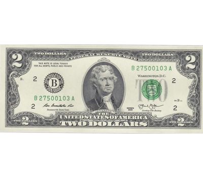  Банкнота 2 доллара 2013 США Пресс, фото 1 