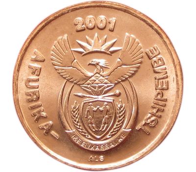  Монета 2 цента 2001 ЮАР, фото 2 