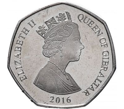  Монета 50 пенсов 2016 «Обезьяна» Гибралтар (Великобритания), фото 2 