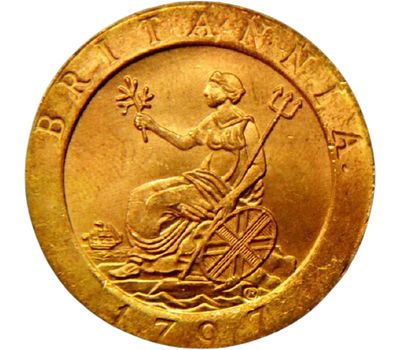  Монета 1 фунт 1797 Великобритания (копия), фото 2 