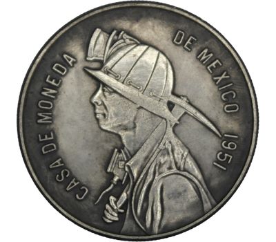  Монета 1 онза 1951 «Шахтер и слон» Мексика (копия), фото 2 