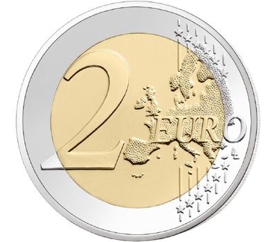  Монета 2 евро 2021 «75 лет ЮНИСЕФ» Франция, фото 2 