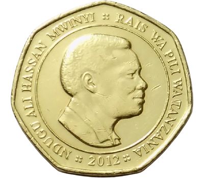  Монета 50 шиллингов 2012 «Носорог» Танзания, фото 2 