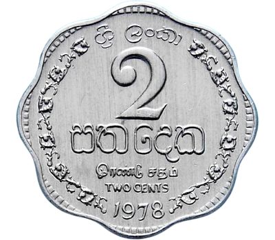  Монета 2 цента 1978 Шри-Ланка, фото 2 