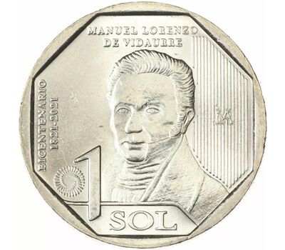  Монета 1 соль 2022 «Мануэль Лоренсо де Видаурре. Борцы за свободу» Перу, фото 1 
