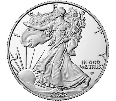  Монета 1 доллар 2022 «Шагающая свобода» США (серебро), фото 1 