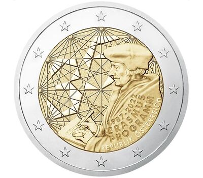  Монета 2 евро 2022 «35-летие программы «Эразмус» Австрия, фото 1 