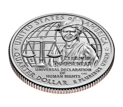  Монета 25 центов 2023 «Элеонора Рузвельт» (Выдающиеся женщины США) P, фото 2 