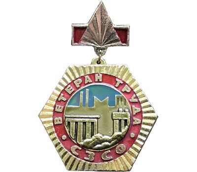  Значок «Ветеран труда СЗСО» СССР (подвес на булавке), фото 1 