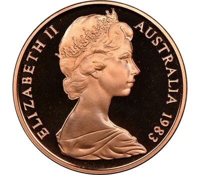  Монета 2 цента 1983 «Плащеносная ящерица» Австралия, фото 2 