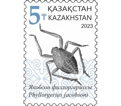  3 почтовые марки «Насекомые. Равнокрылые и жесткокрылые» Казахстан 2023, фото 4 