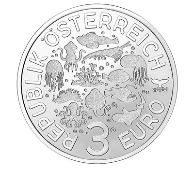  Монета 3 евро 2024 «Медуза» Австрия, фото 2 