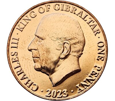  Монета 1 пенни 2023 «Коронация Карла III» Гибралтар, фото 2 