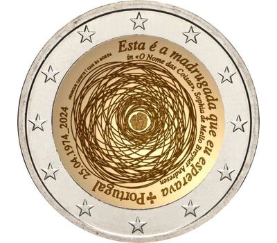  Монета 2 евро 2024 «50-летие революции 25 апреля 1974 года» Португалия, фото 1 