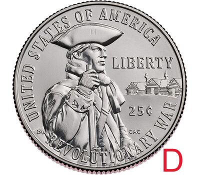  Монета 25 центов 2026 «Война за независимость» D, фото 1 