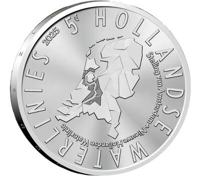  Монета 5 евро 2025 «Голландские линии водозащиты» Нидерланды (в коинкарте), фото 3 